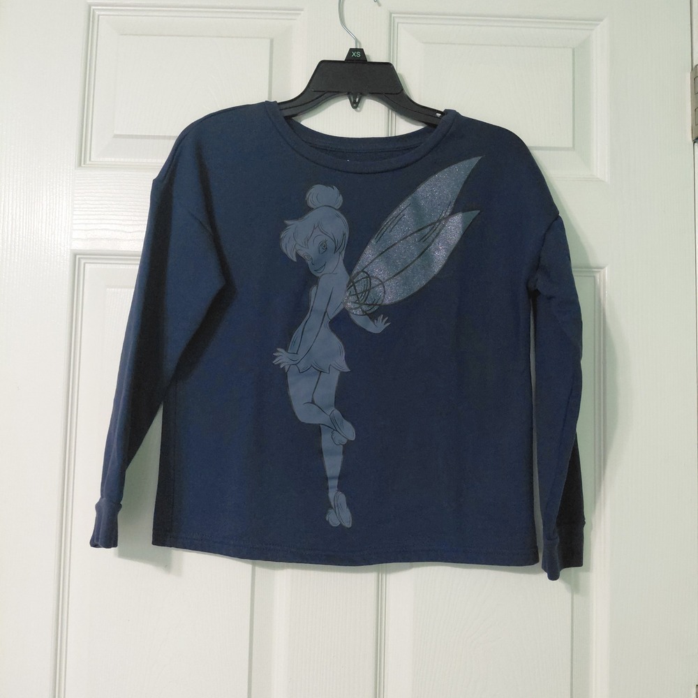 Disney Parks Epcot United Kingdom Tinker Bell Navy Blue Sweatshirt Kids XS